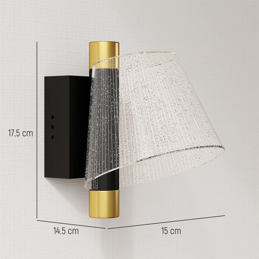 Led Wall Lamp 2 Pack, 5W Colour Temperature Adjustable 3000K/4000K/6500K, for Bedroom, Living Room, Hallway, Stairs, Black