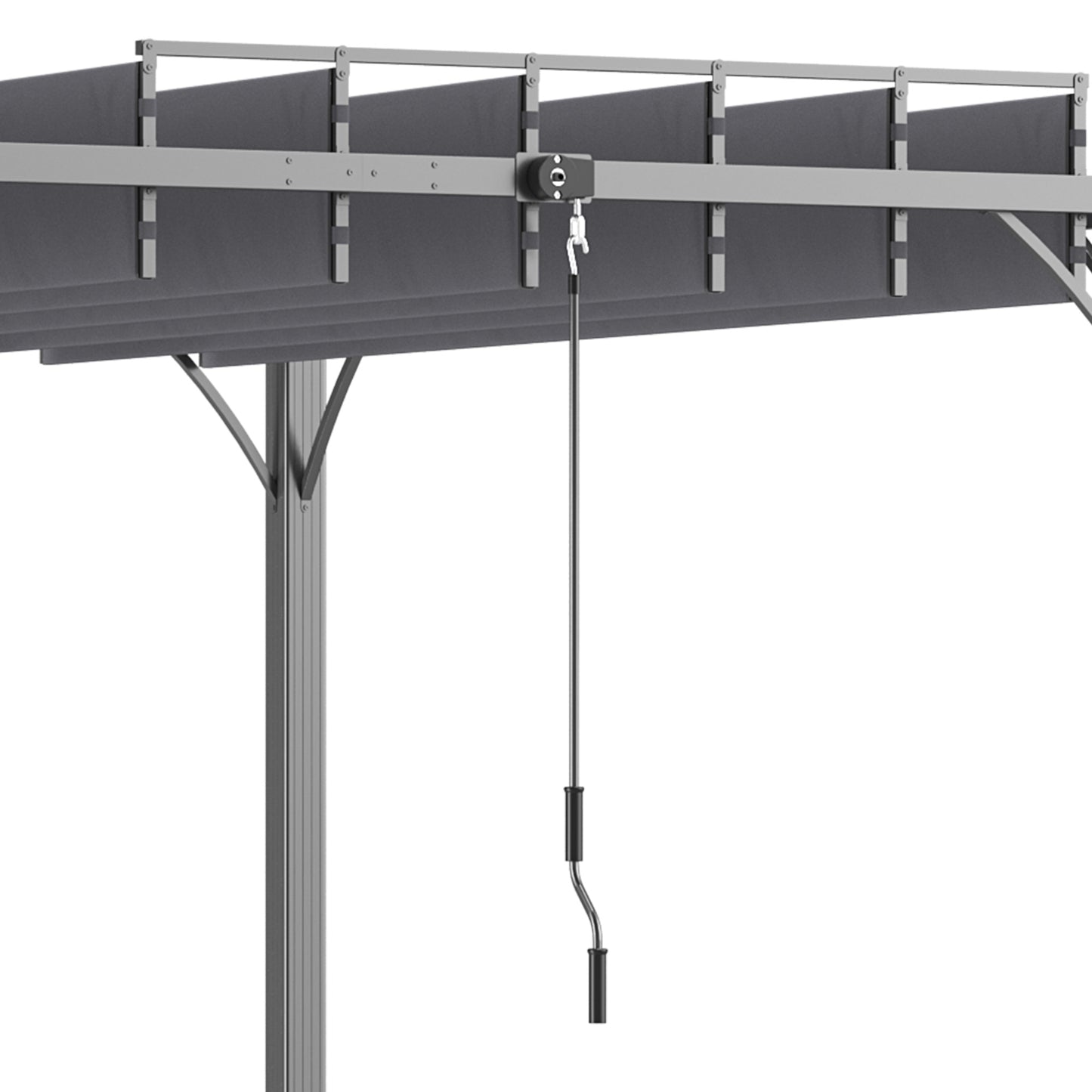 Outsunny 4 x 3(m) Outdoor Pergola with Retractable Roof, Aluminium Louvered Patio Gazebo Canopy, Grey
