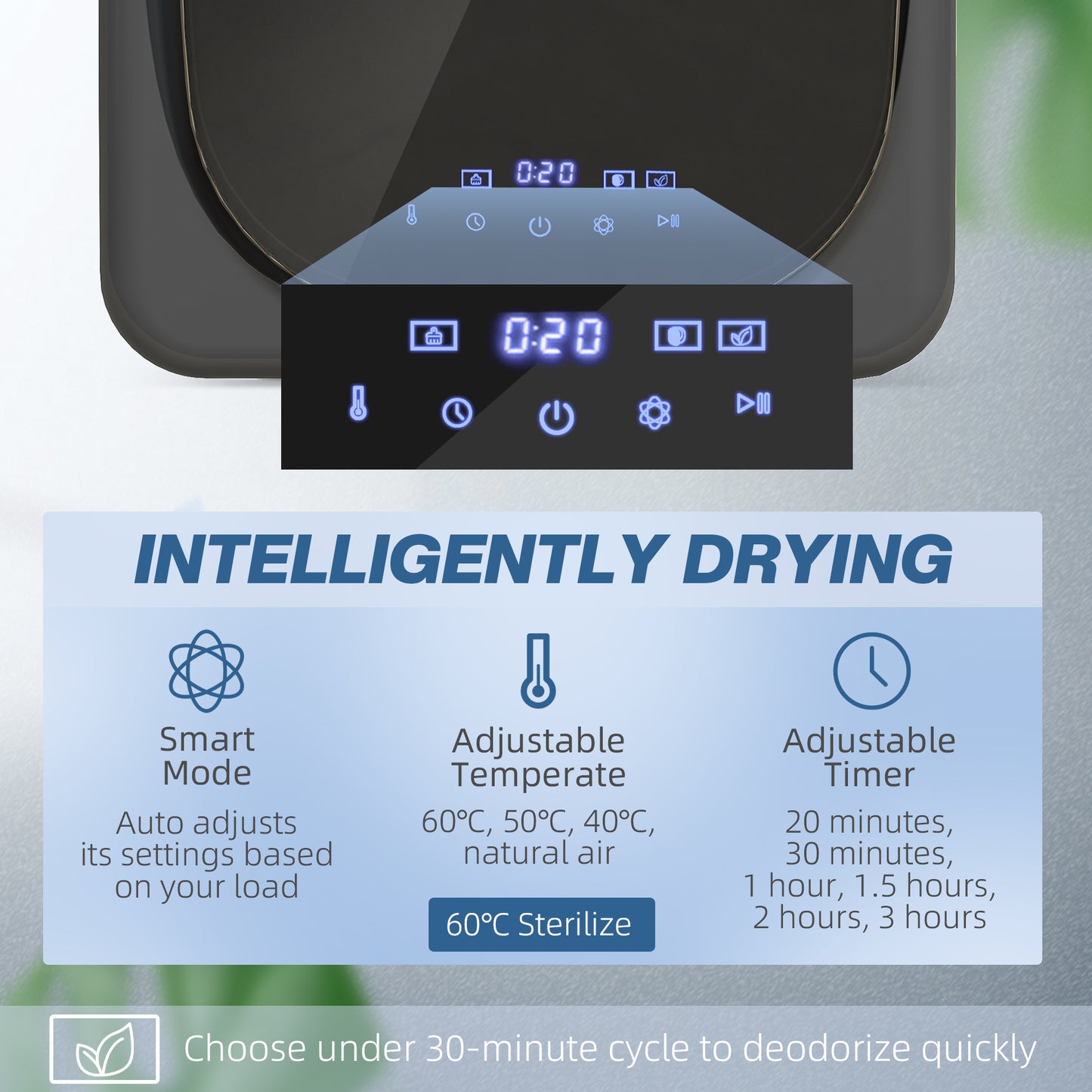 4kg Vented Tumble Dryer with Deodorise, Smart Mode, 800W Compact Tumble Dryer with Stainless Steel Tub, Front Load, for Flat, Home, RVs, Grey