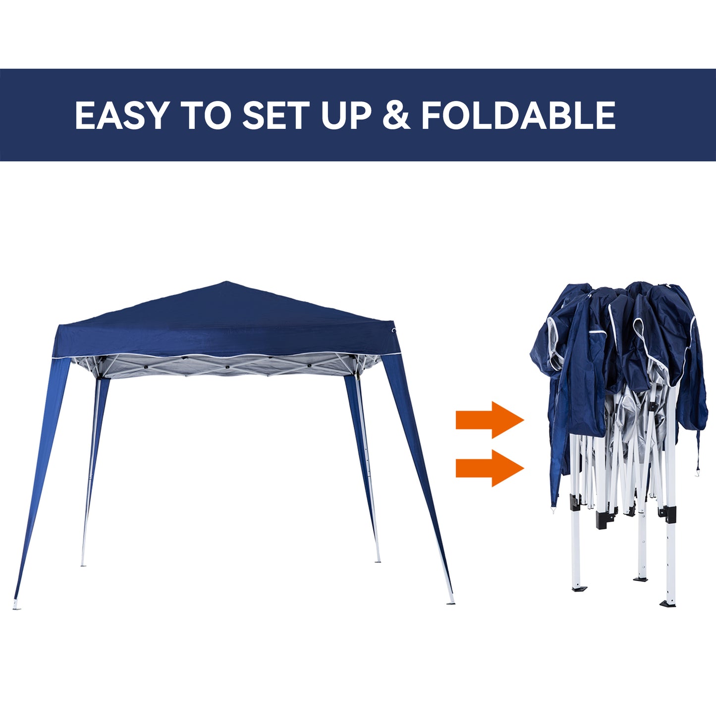 Outsunny 3 M x 3 M Base/ 2.5 M x 2.5 M Top Pop Up Camping Gazebo with Carry Bag, Height Adjustable Party Tent Instant Event Shelter