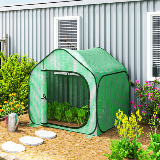 Outsunny 150 x 148cm Pop-Up Greenhouse - Green / White