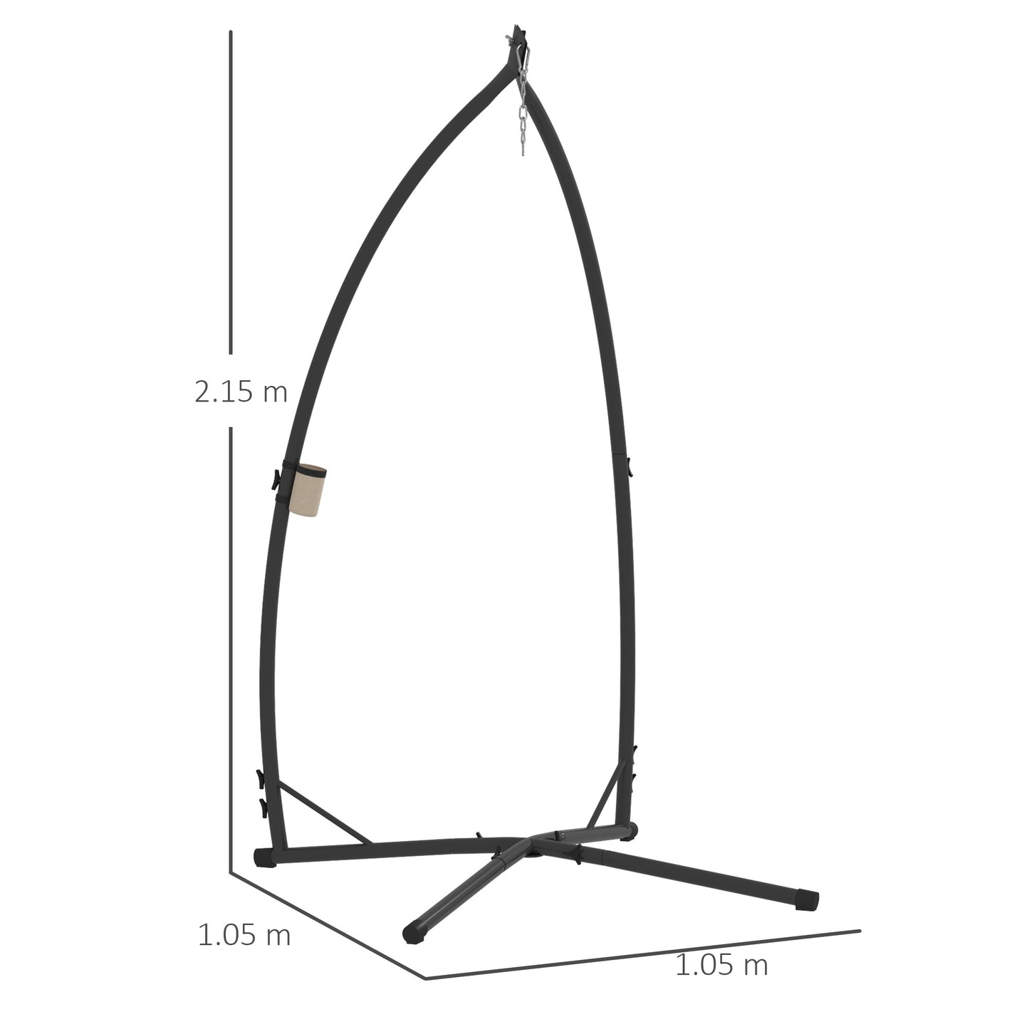 Hammock Chair Stand Only, Hanging Chair Stand with X-Shape Base, Heavy Duty Steel Single Hammock Egg Swing Frame for Indoor Outdoor