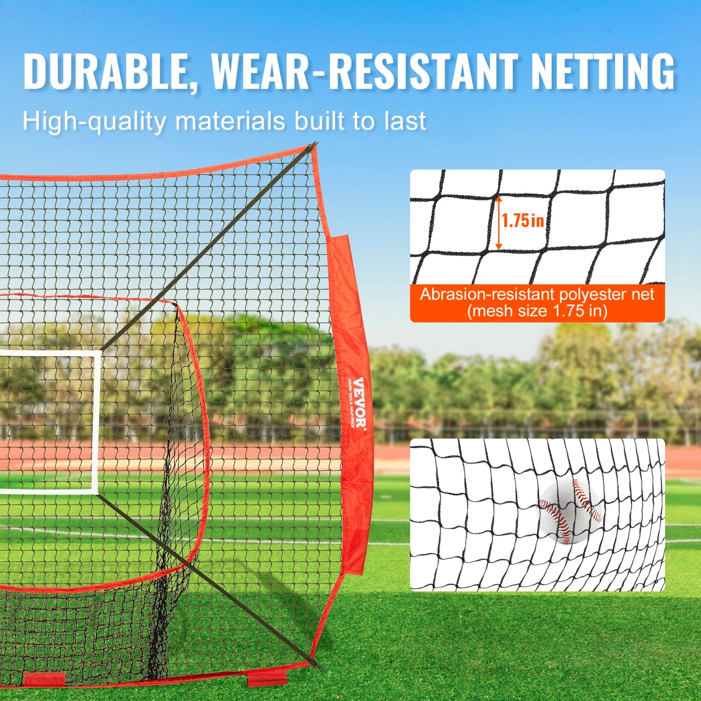 7x7 ft Baseball Softball Practice Net for Hitting Catching Pitching Baseball Equipment Training Aids With Strike Zone
