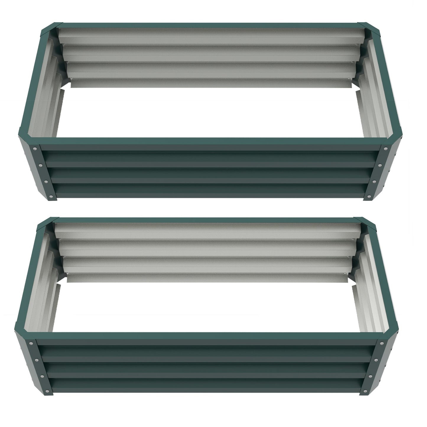 Outsunny Steel Raised Beds for Garden, Outdoor Planter Box, Set of 2, for Flowers, Herbs and Vegetables, Dark Grey