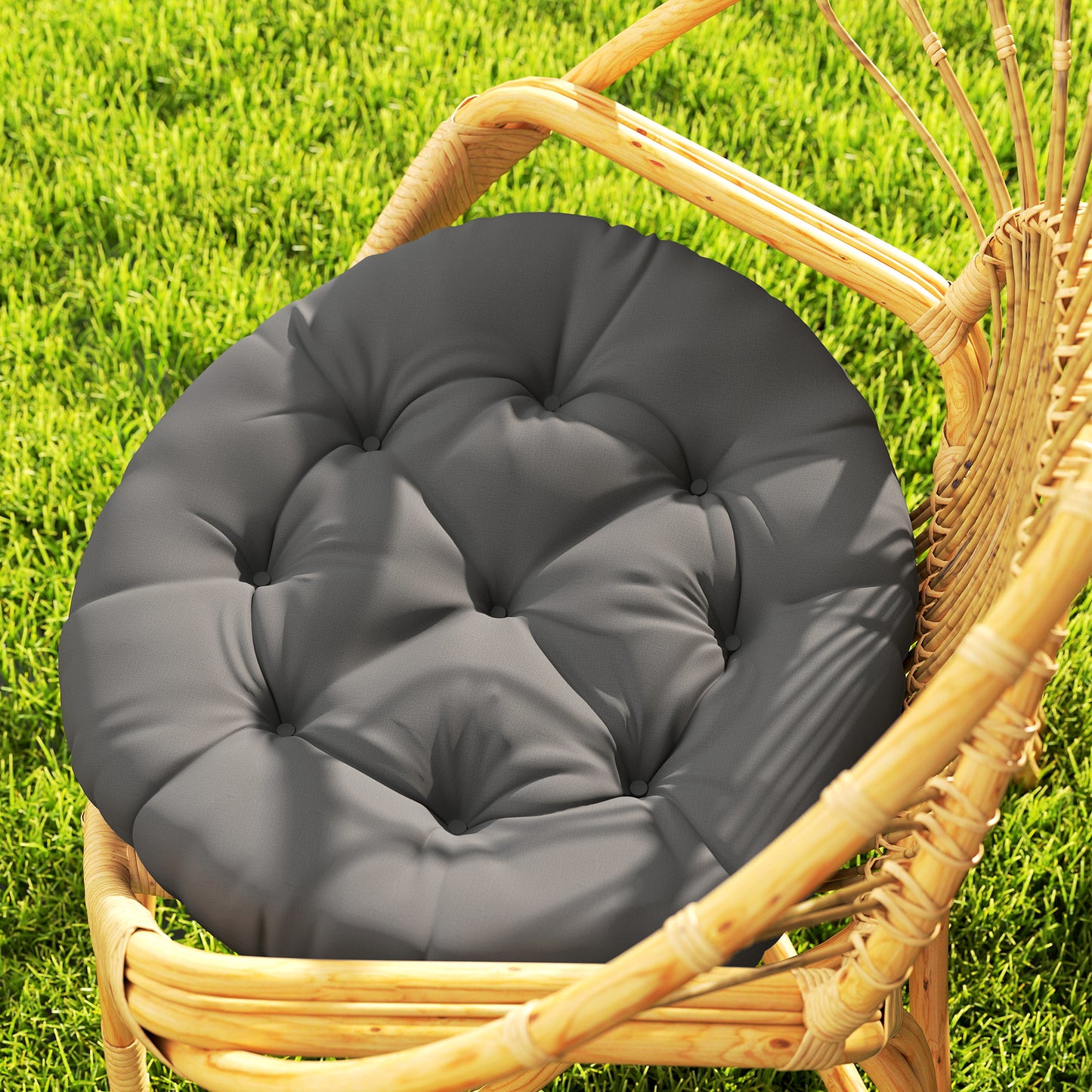 Outsunny Set of Two Φ60cm Outdoor Cushions - Dark Grey