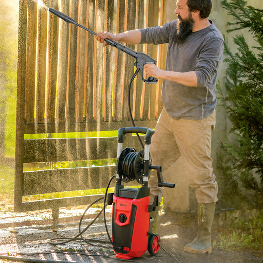 Outsunny 150-Bar Pressure Washer, with Accessories - Red/Black
