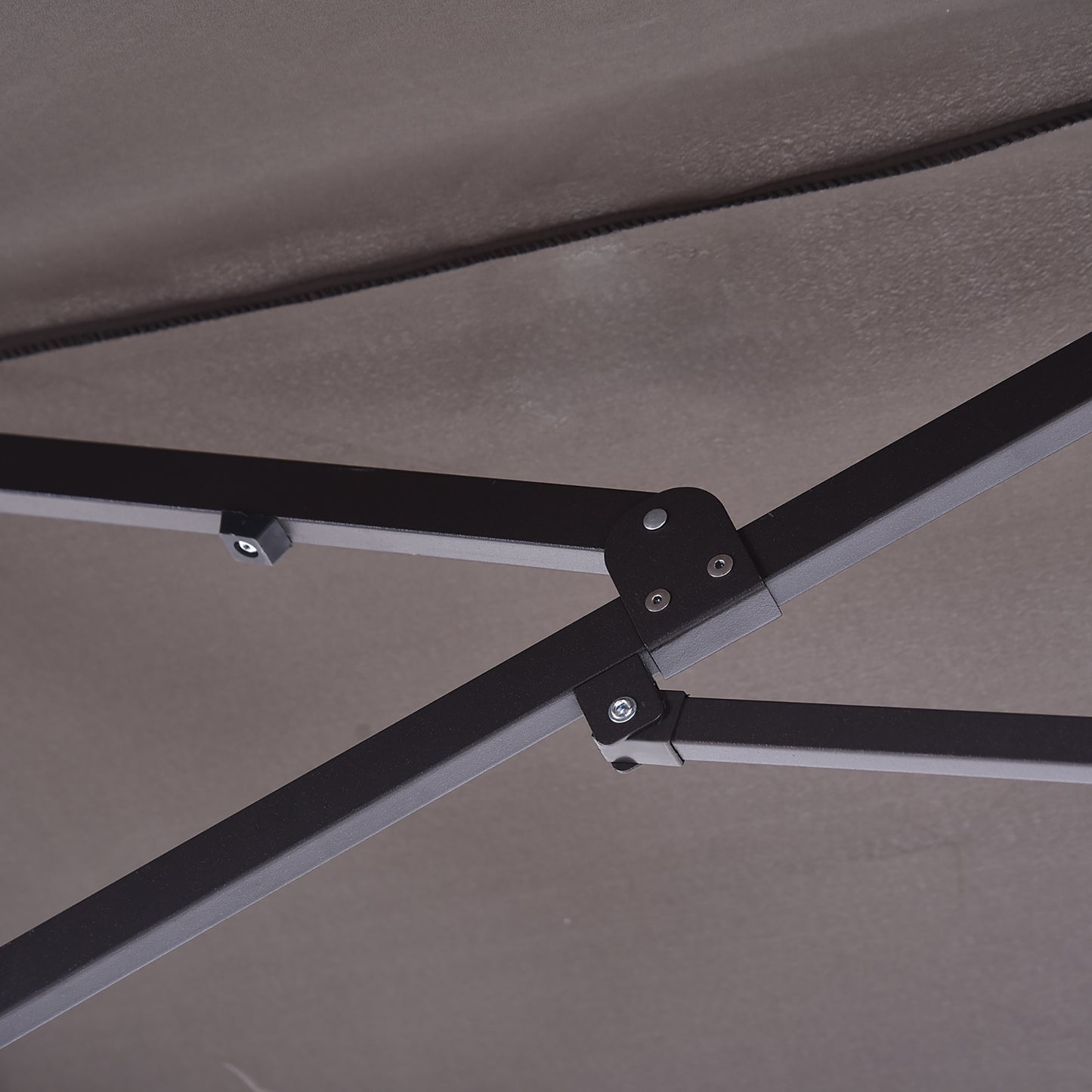 Outsunny 4.6m Garden Parasol Double-Sided Sun Umbrella Patio Market Shelter Canopy Shade with Umbrella Stand, Grey