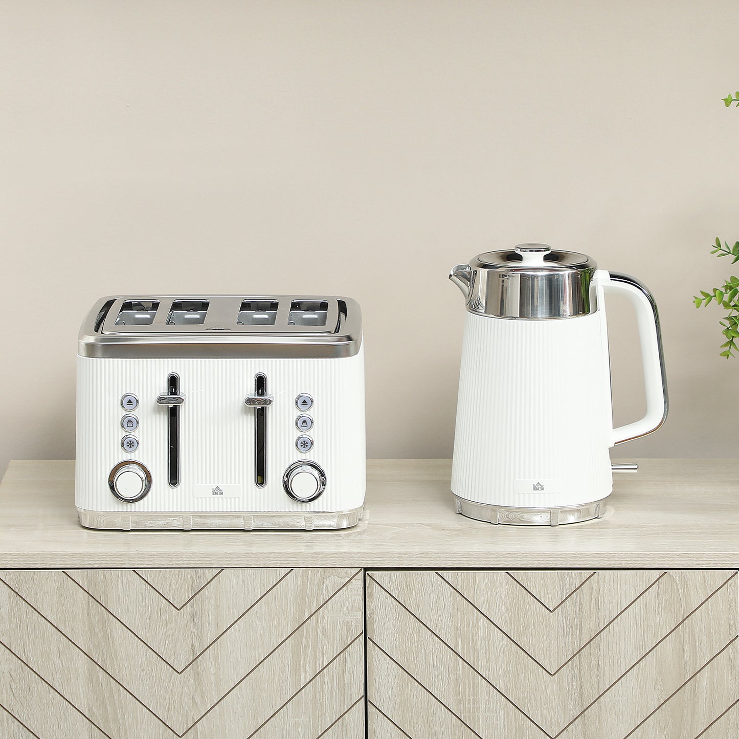 Electric Kettle and Toaster Set, 3000W 1.7L UK Strix Thermostat Rapid Boil Jug Kettle with Limescale Filter, 4 Slice Toaster W/ 7 Browning Controls, Crumb Tray