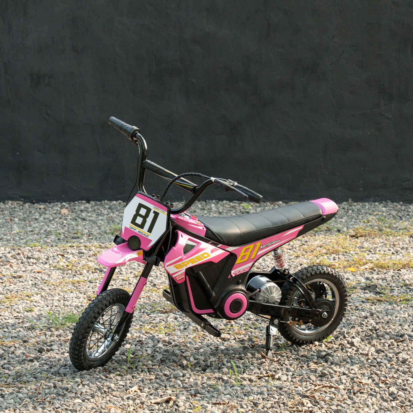 AIYAPLAY Kids Electric Motorbike, 24V Ride On Motorcycle with 3 Speeds and Rear Suspension, Dirt Bike for 8-12 Years Old