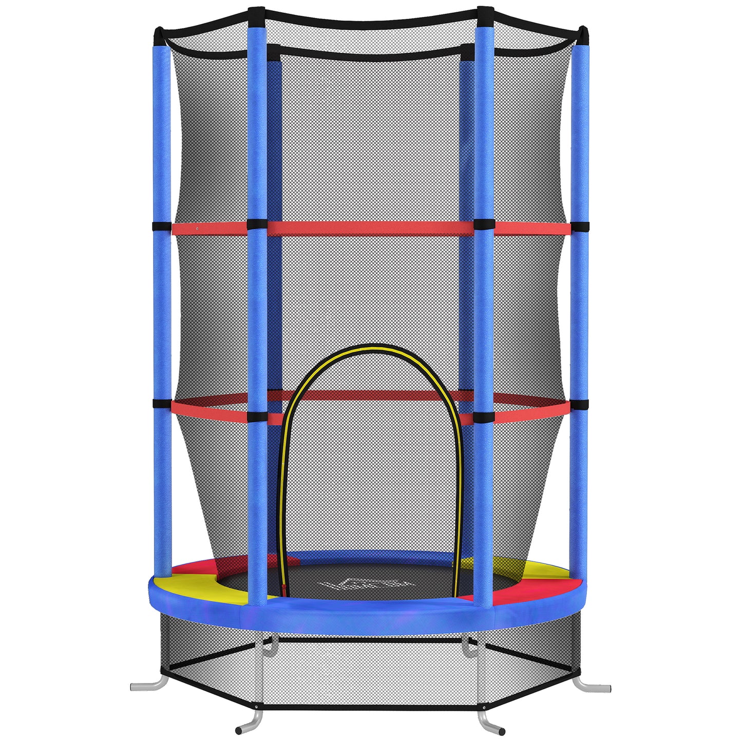 Kids Trampoline, with Enclosure Net, Steel Frame, for Ages 3-6 Years - Green / Blue