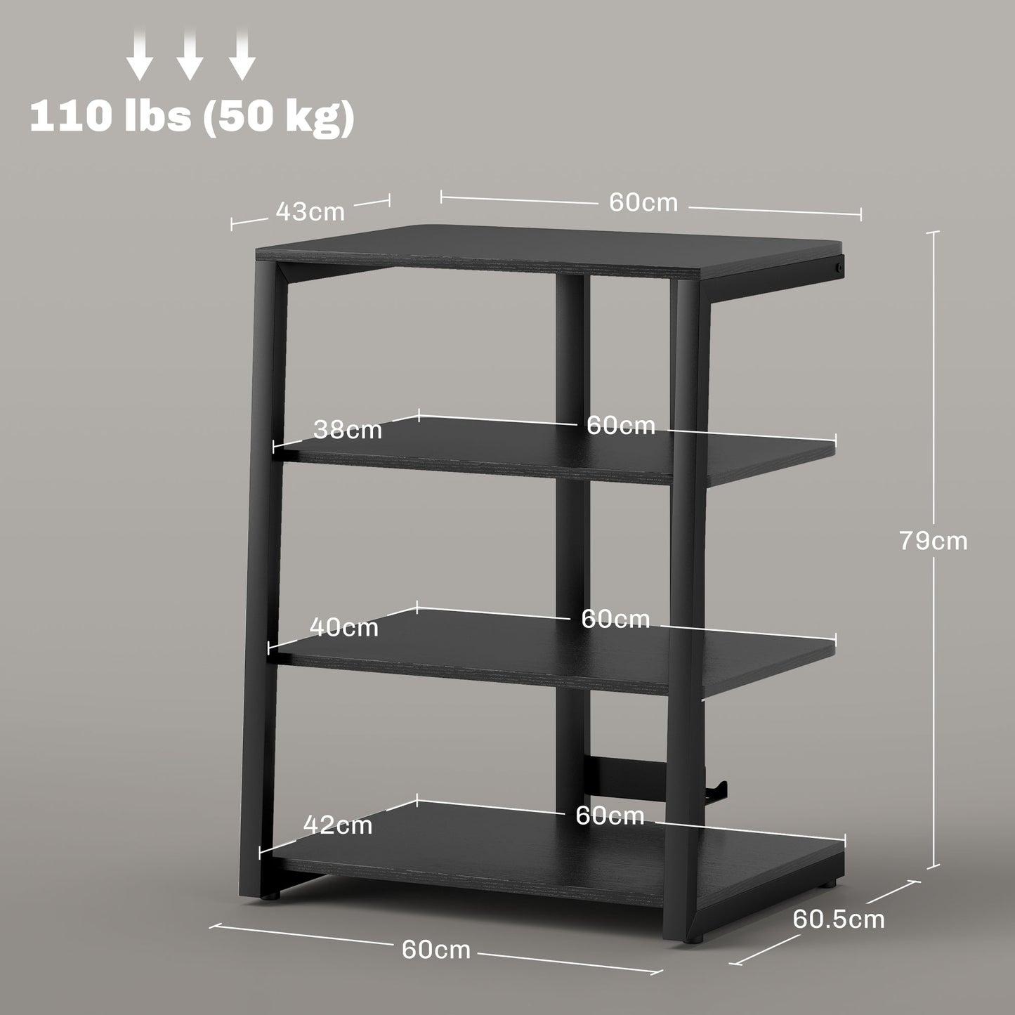 TV Stand Cabinet for 28 Inch TVs, Corner TV Unit with Open Adjustable Shelves and Extension Lead Holder, Entertainment Unit for Living Room, Black