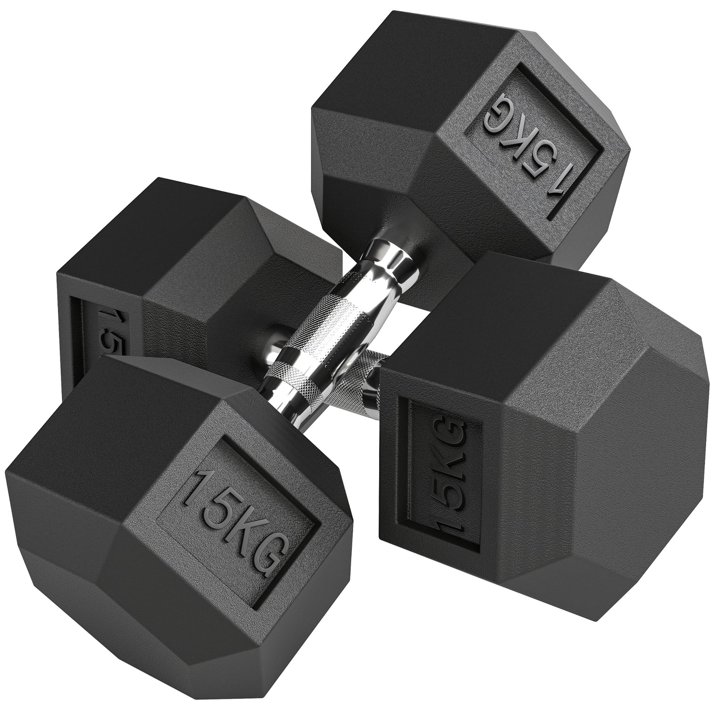 30KG Rubber Hex Dumbbell Portable Hand Weights Dumbbell Home Gym