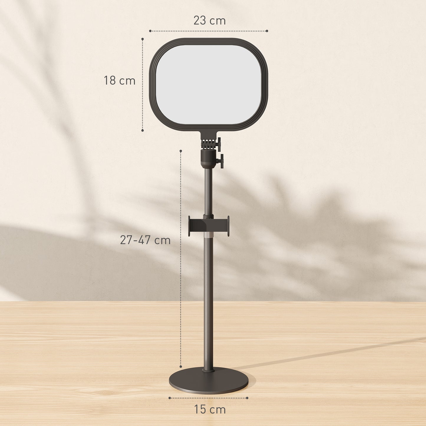 Selfie Light for Video Conference Lighting, Dimmable Desk Lamp with Stand Phone Holder, 5 Colour Modes & 10 Brightness Levels, Memory Function Recording, Video Calls