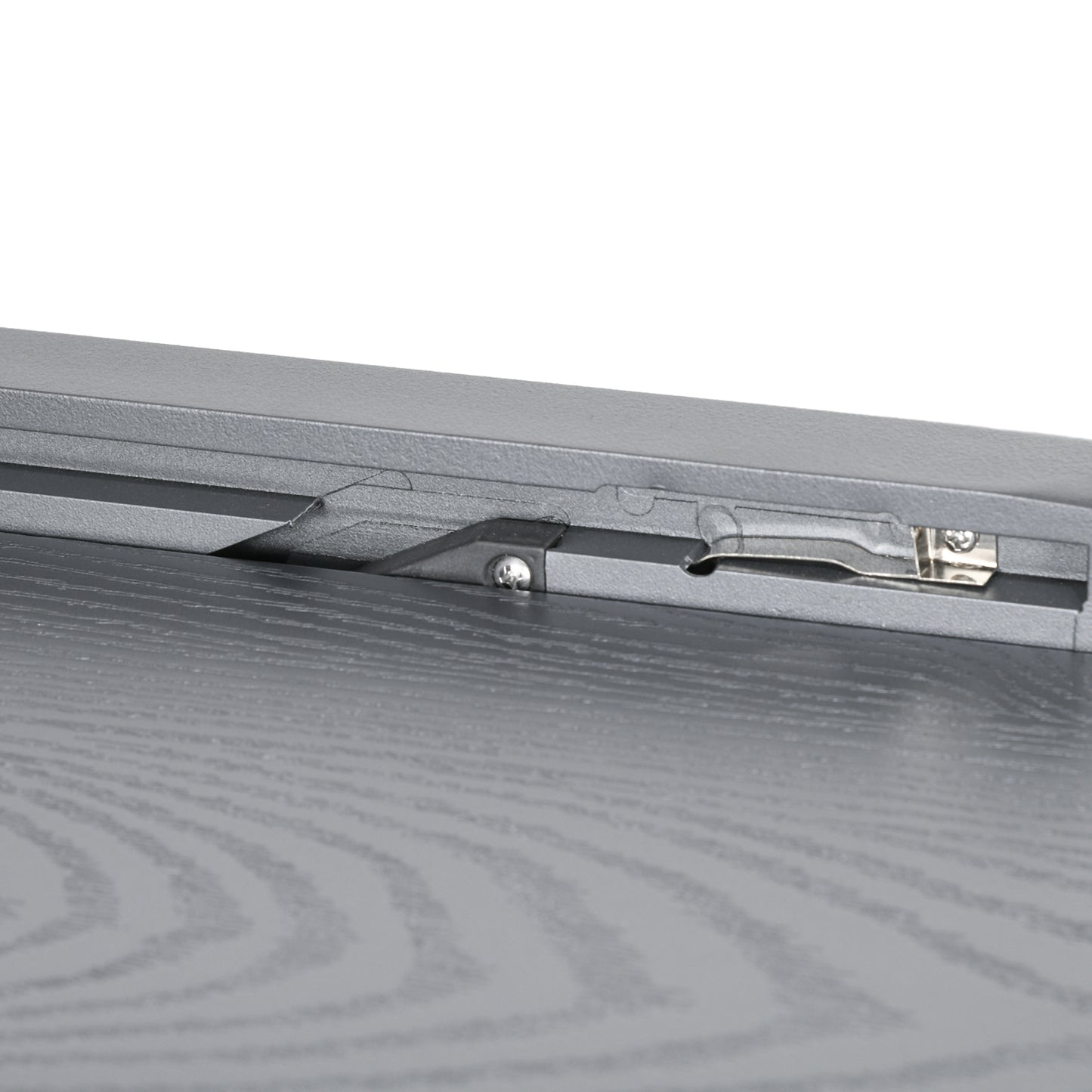 Outsunny Extendable Garden Table for 6 with Aluminium Frame, Steel Tabletop, Dark Grey