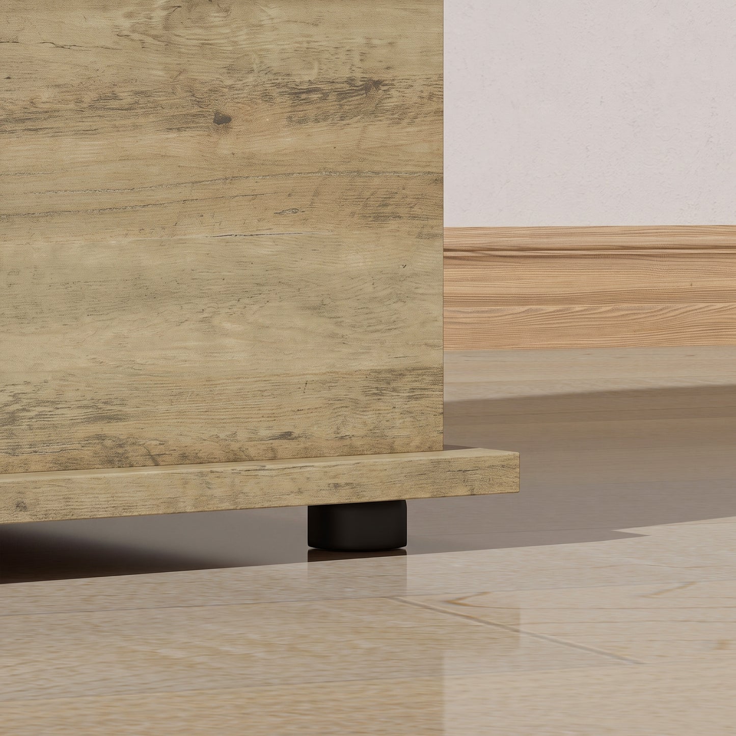 Large 114L Storage Chest Bench | 120kg Lid Capacity | Safety Lid | Grey Wood Effect | Bedroom, Hallway & Living Room | 100 x 40 x 40cm