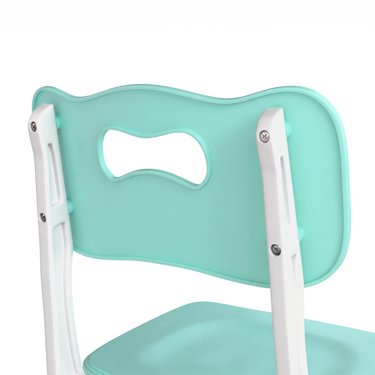 AIYAPLAY Kids Desk Chairs Set of 2 | Green & White | 3-Level Adjustable Seat Height 26–30cm | Backrests & PP Construction | Ages 18 Months–8 Years