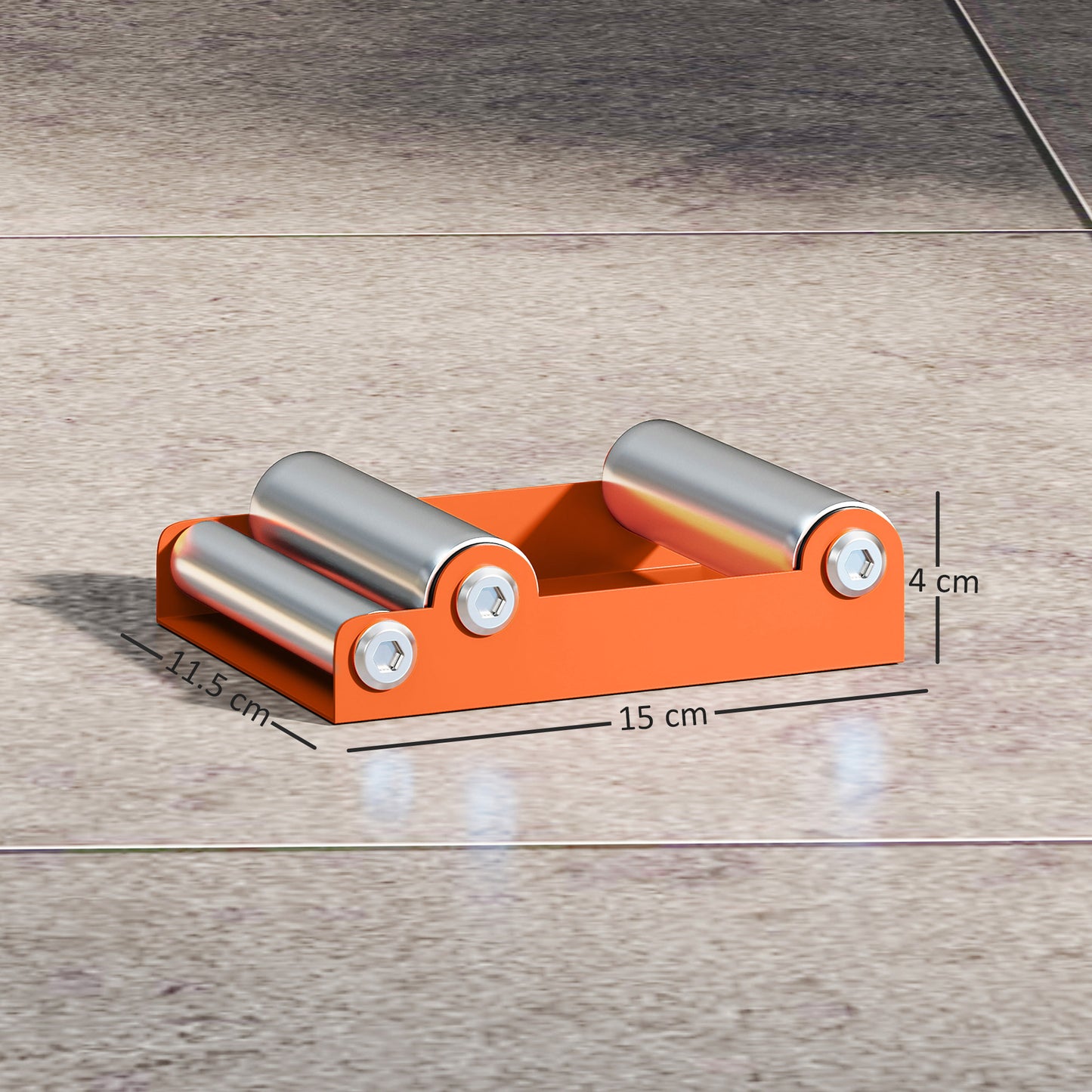 Motorcycle Wheel Cleaning Roller Maintenance Stand with Steel Frame, Aluminium Rollers, for Tyre Cleaning and Chain Lubrication, Fit Tyre Width < 180mm, Bikes < 485lb, Orange