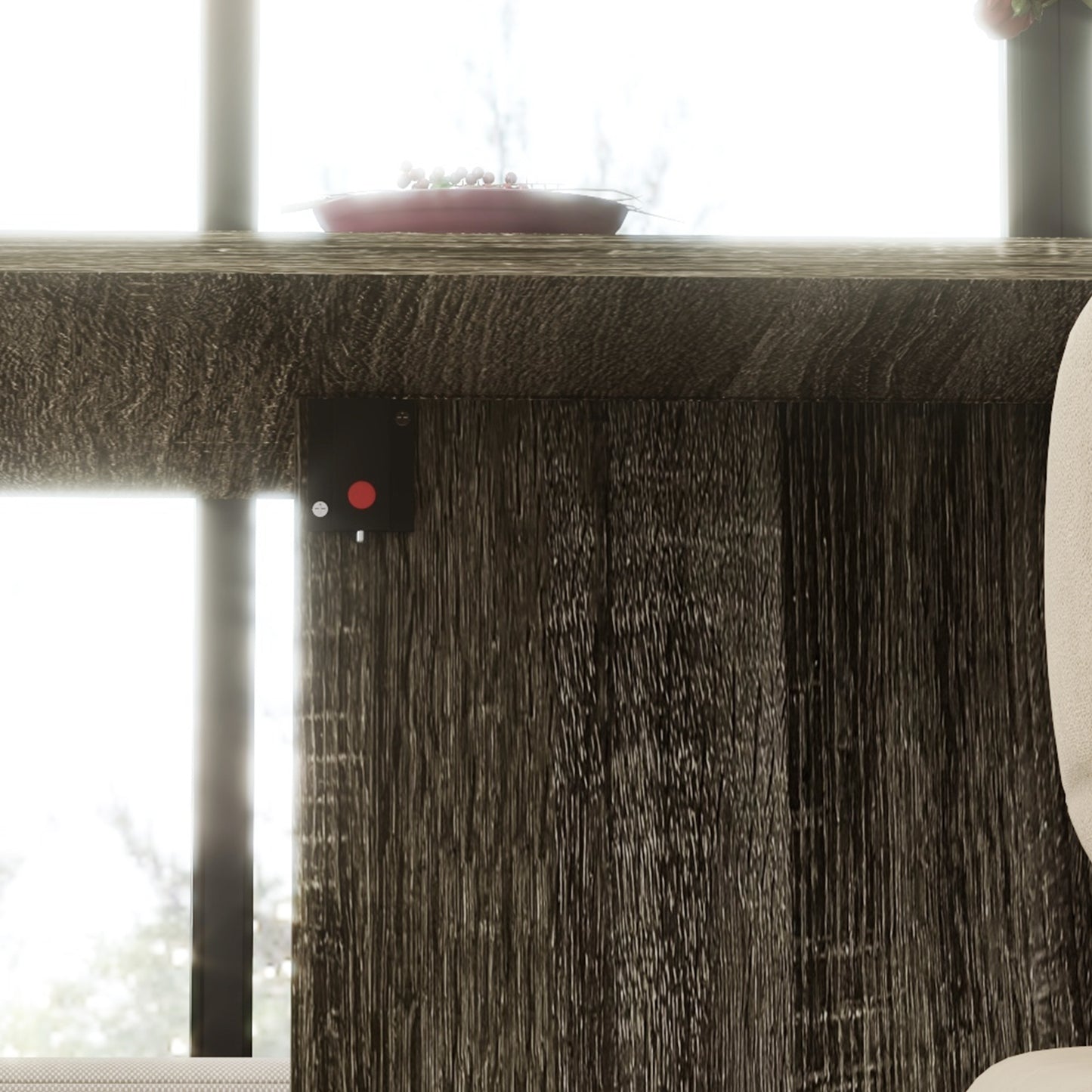 Retro Style Folding Dining Table, Drop Leaf Table for Small Spaces with 2-tier Shelves, Small Kitchen Table with Rolling Casters, Grey