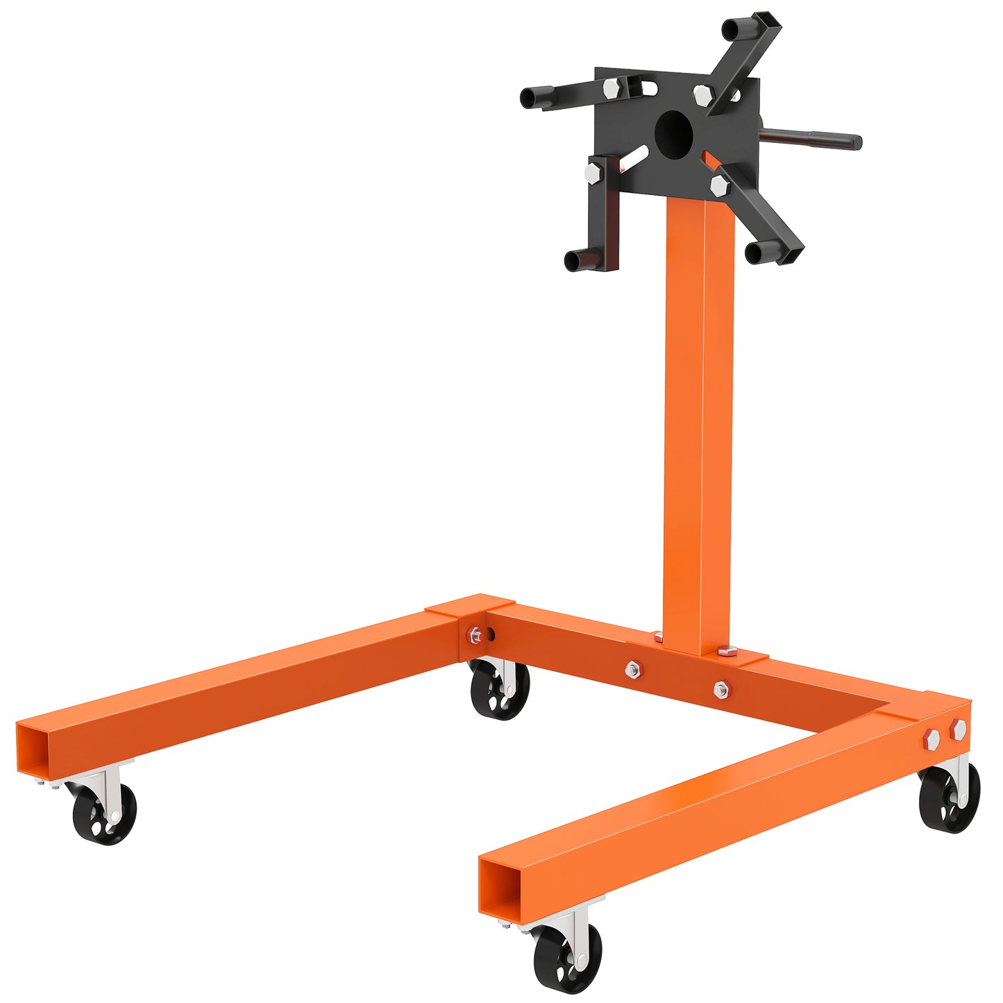 Engine Stand, 570 kg Rotating Engine Stand W/ 360 Degree Adjustable Head, 4 Mounting Arms, Heavy Duty, Universal Wheels for Garage Workshop Auto Repair