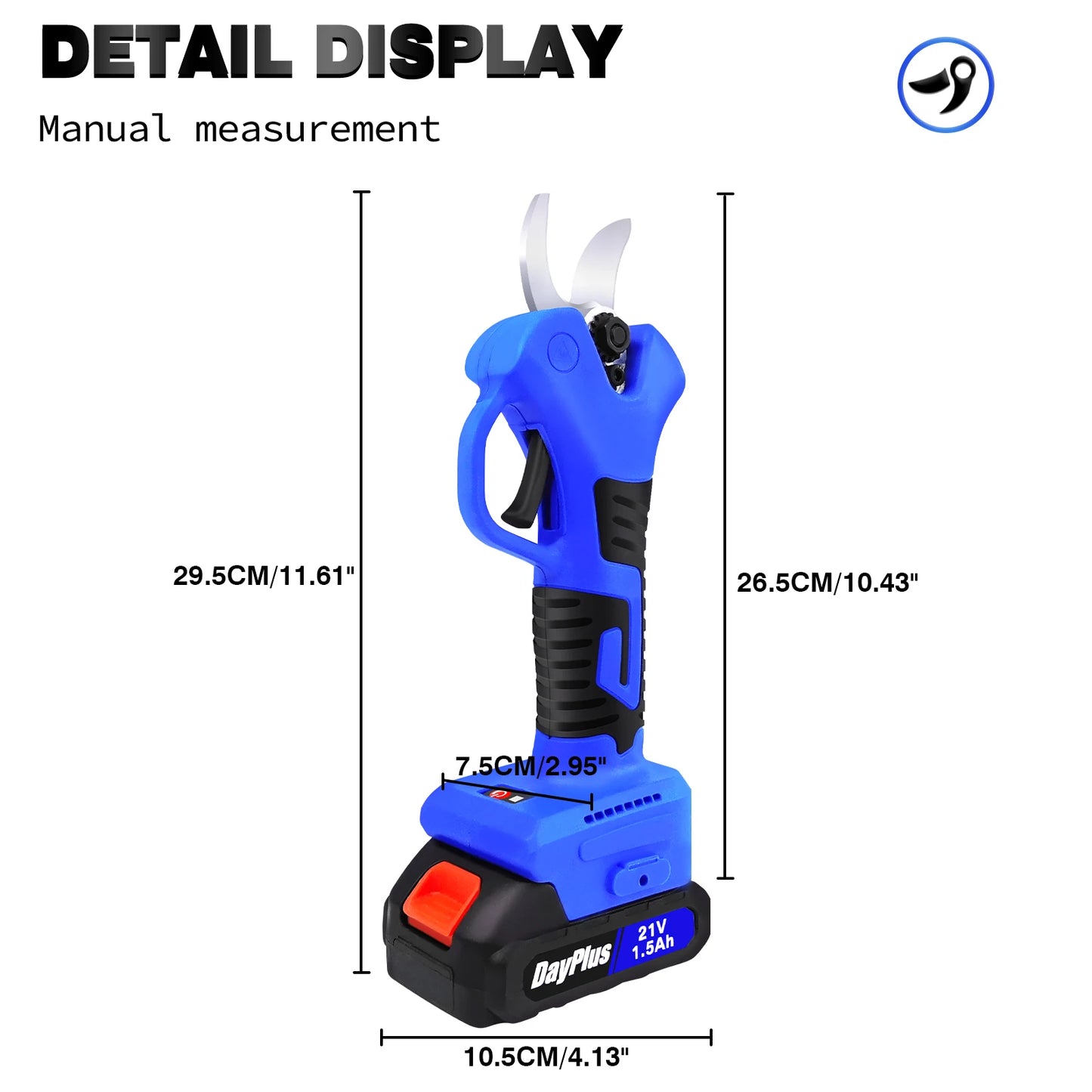 Dayplus Cordless Garden Secateurs Electric Pruning Shears with Battery Tree Pruner Branch Cutter,Electric Gardening Scissors
