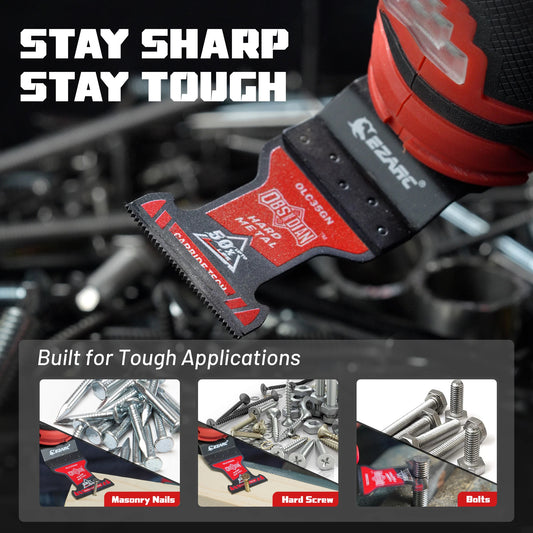 EZARC Obsidian Carbide Oscillating Saw Blades Quick-Release Universal Blades for Hard Metal Nails Screws Bolts