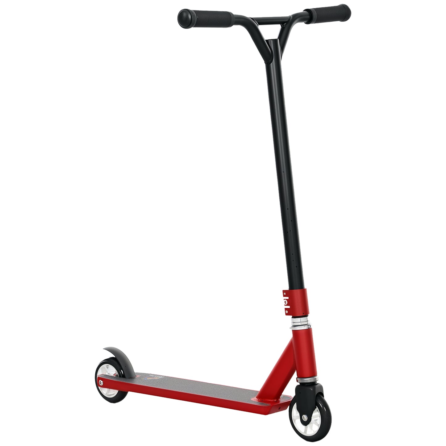 Stunt Scooter, 360° Entry Level Tricks Scooter w/ Lightweight Aluminium Deck and ABEC 7 Bearing, For Age 14+ Beginners, Red / Purple