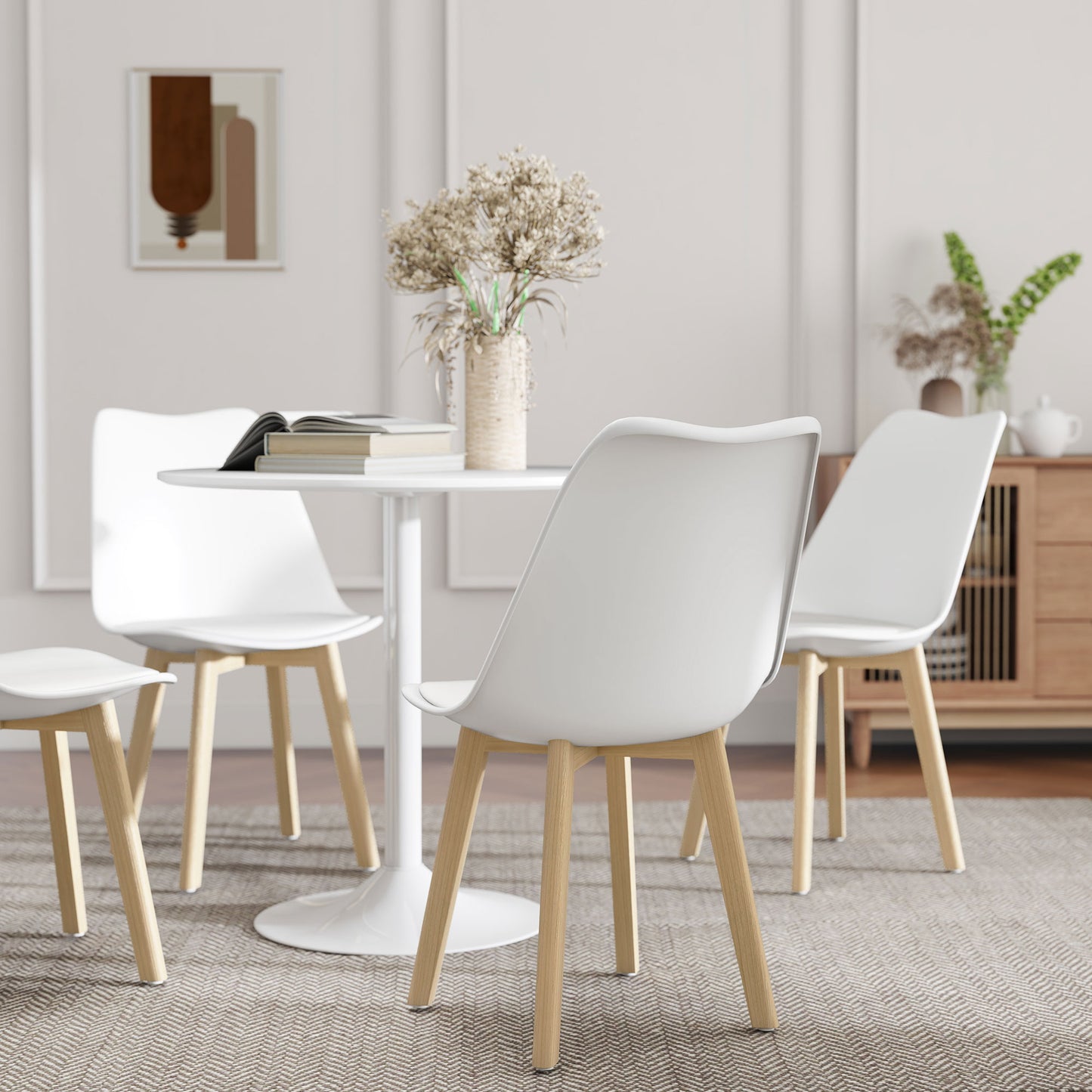 Five-Piece Modern Dining Set - White