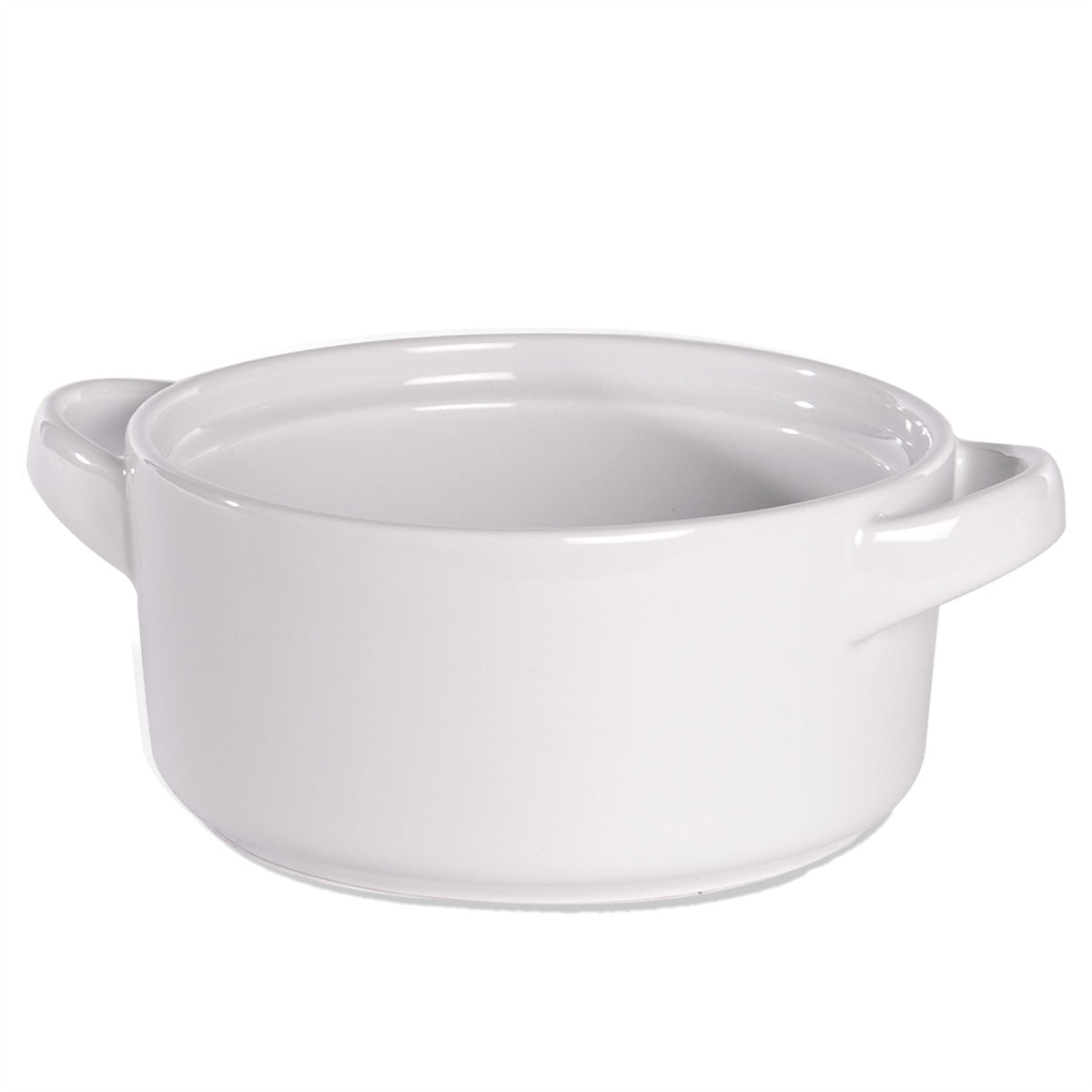 Maison & White Soup Bowls with Handles | Set of 4 × 625ml | White Stackable Ceramic Bowls for Soup, Stew & Noodles | Microwave & Dishwasher Safe