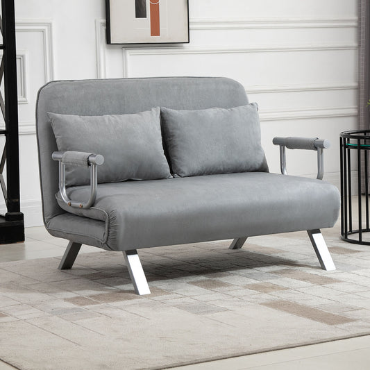 Two-Seater Click-Clack Sofa Bed - Light Grey