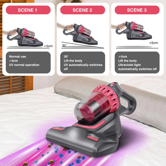 Dayplus Cordless Dust Mite Removal Mattress Vacuum Cleaner 3 in 1 Home Bed Sofa Mattress with UV Light Cleaning Machine for Bed