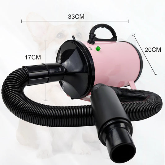 Pet Dog Cat Grooming Hairdryer Professional 2800W Variable Speed Powerful Efficient Hair Fur Blower Dryer With 3 Nozzles