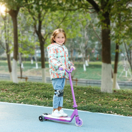 Electric Scooter for Kids Ages 4-7, with Auxiliary Rear Wheels, Flashing LED Light and Electric Brake, Kids Electric Scooter for Boys Girls, 6 KM/H & 8 KM
