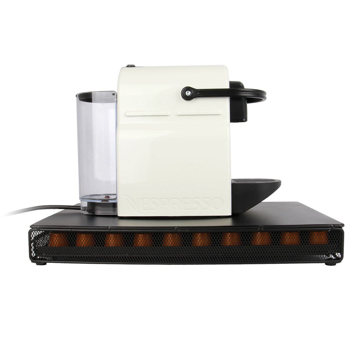 Maison & White 60-Pod Coffee Drawer | Matte Black Stainless Steel | Nespresso Compatible | 6 Sections | Sliding Drawer | Coffee Machine Stand | Non-Slip Feet | 41x26x6cm | 2-Year Warranty
