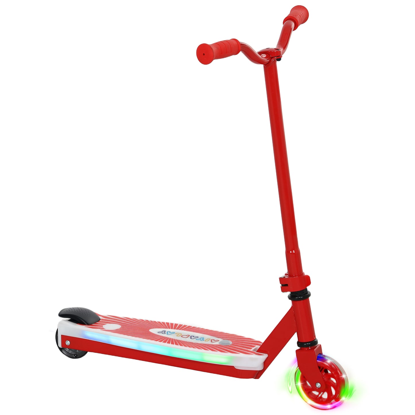 Electric Scooter for Kids Ages 4-7, with Auxiliary Rear Wheels, Flashing LED Light and Electric Brake, Kids Electric Scooter for Boys Girls, 6 KM/H & 8 KM