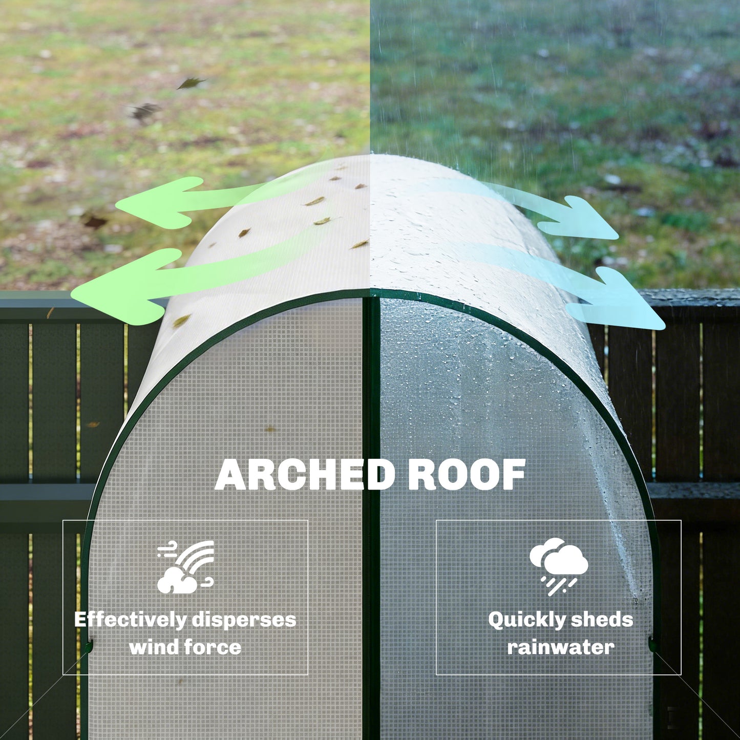 Mini Greenhouse, Portable Green House with Roll-Up Door, PE Base, Small Greenhouse, 100 x 100 x 195 cm, White