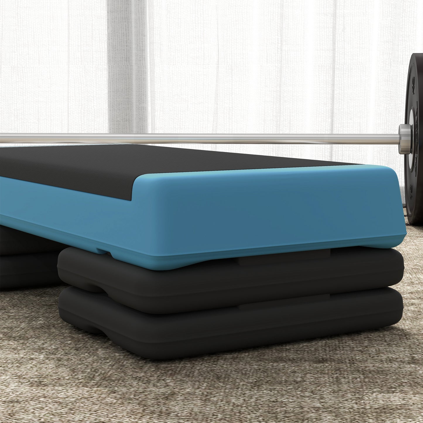 SPORTNOW Fitness Stepper, 3-Height Adjustable Aerobic Step, Non-Slip Exercise Step Board for Home Gym Office Workout, 10.5cm, 15.5cm, 20.5cm