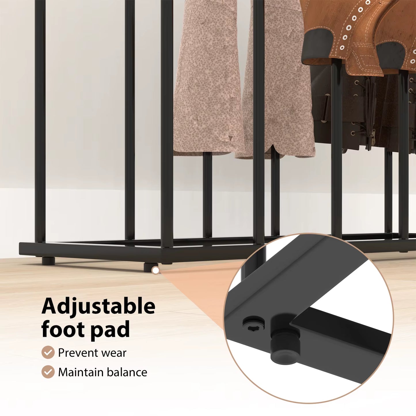 Shoe Rack Boot Storage Free Standing, 71 X 25 X 43CM Pirate Boots Stand 6 Pair Wellington Boot Holder, for Indoor/Outdoor Use