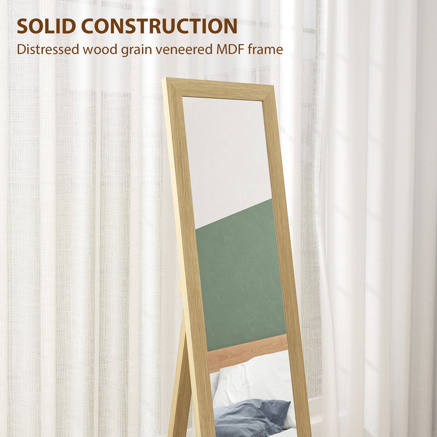 37 x 157 cm Full Length Mirror - Natural