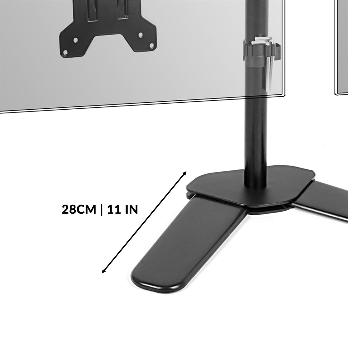 Dual Arm Monitor Stand | Full Motion | 360° Rotation | 180° Tilt | VESA 75x75 & 100x100 | 13-27" Screens | 8kg Per Arm | Cable Management