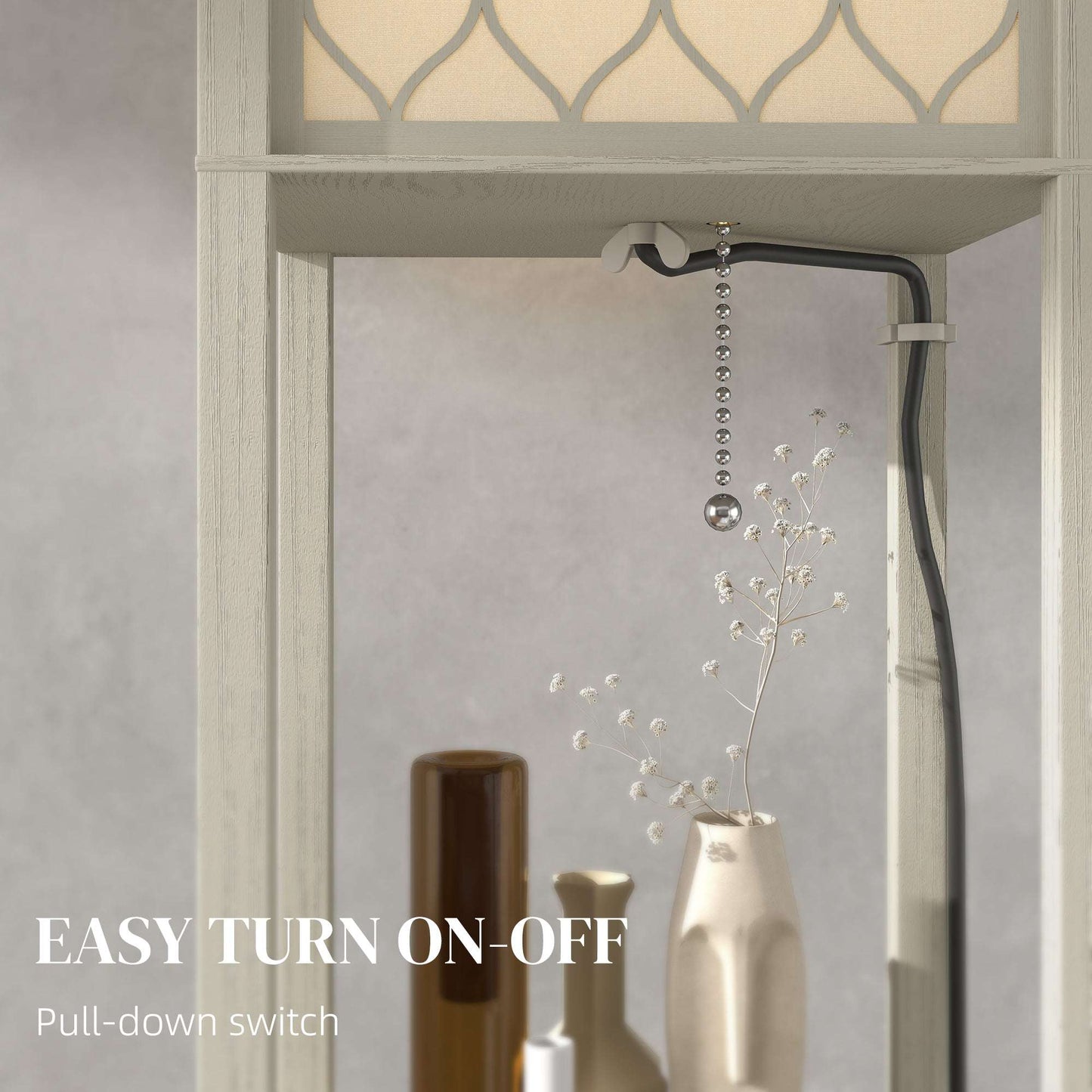 Three-Shelf Standing Lamp - Oak/White