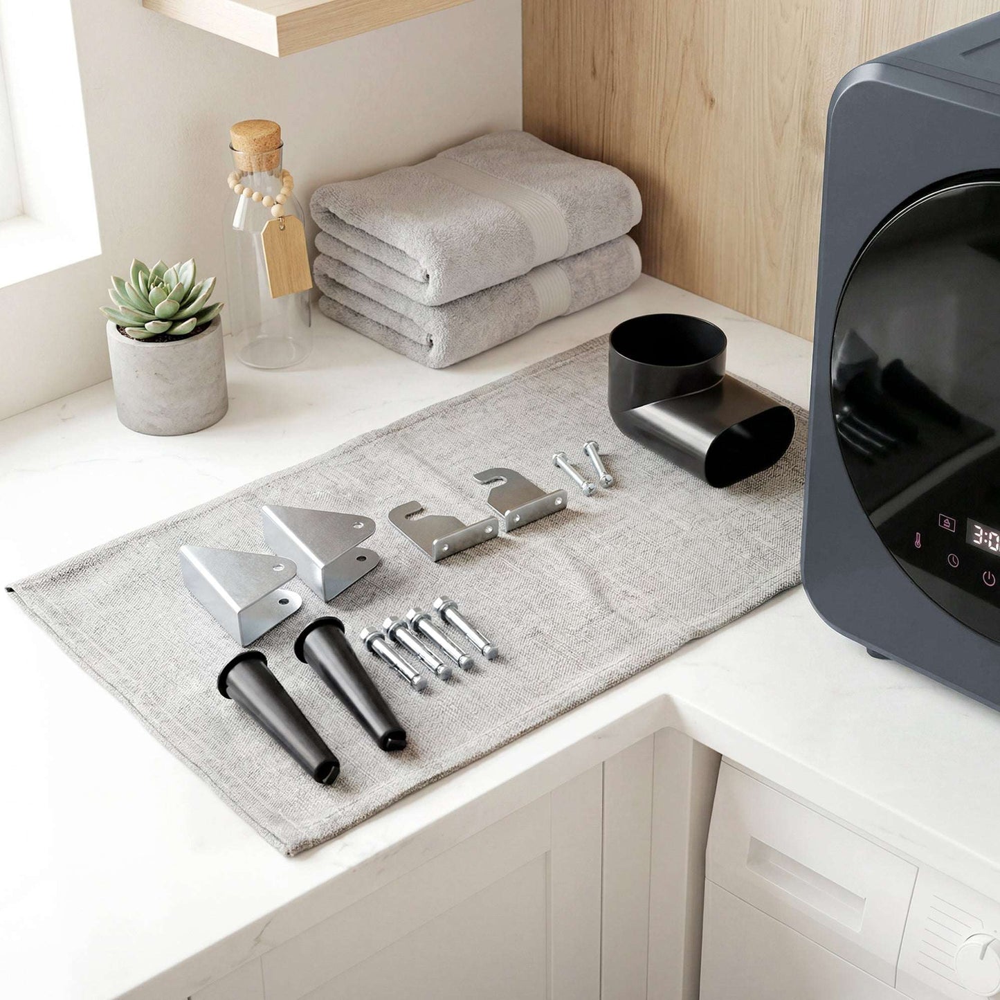Vented Tumble Dryer, 4kg Front Tumble Dryer with Stainless Steel Tub, 800W Compact Small Space Freestanding Grey