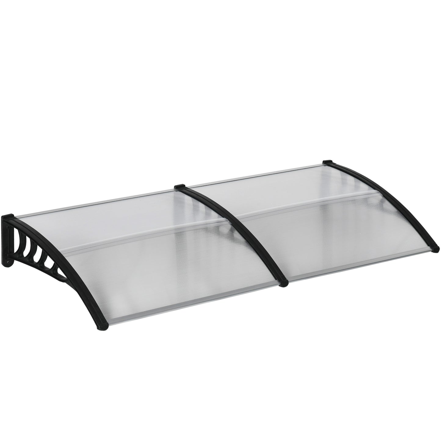 Outsunny Front Over Door Canopy, Outdoor Awning, 200 x 96cm Rain Shelter for Window, Porch and Front/Back Door, Clear