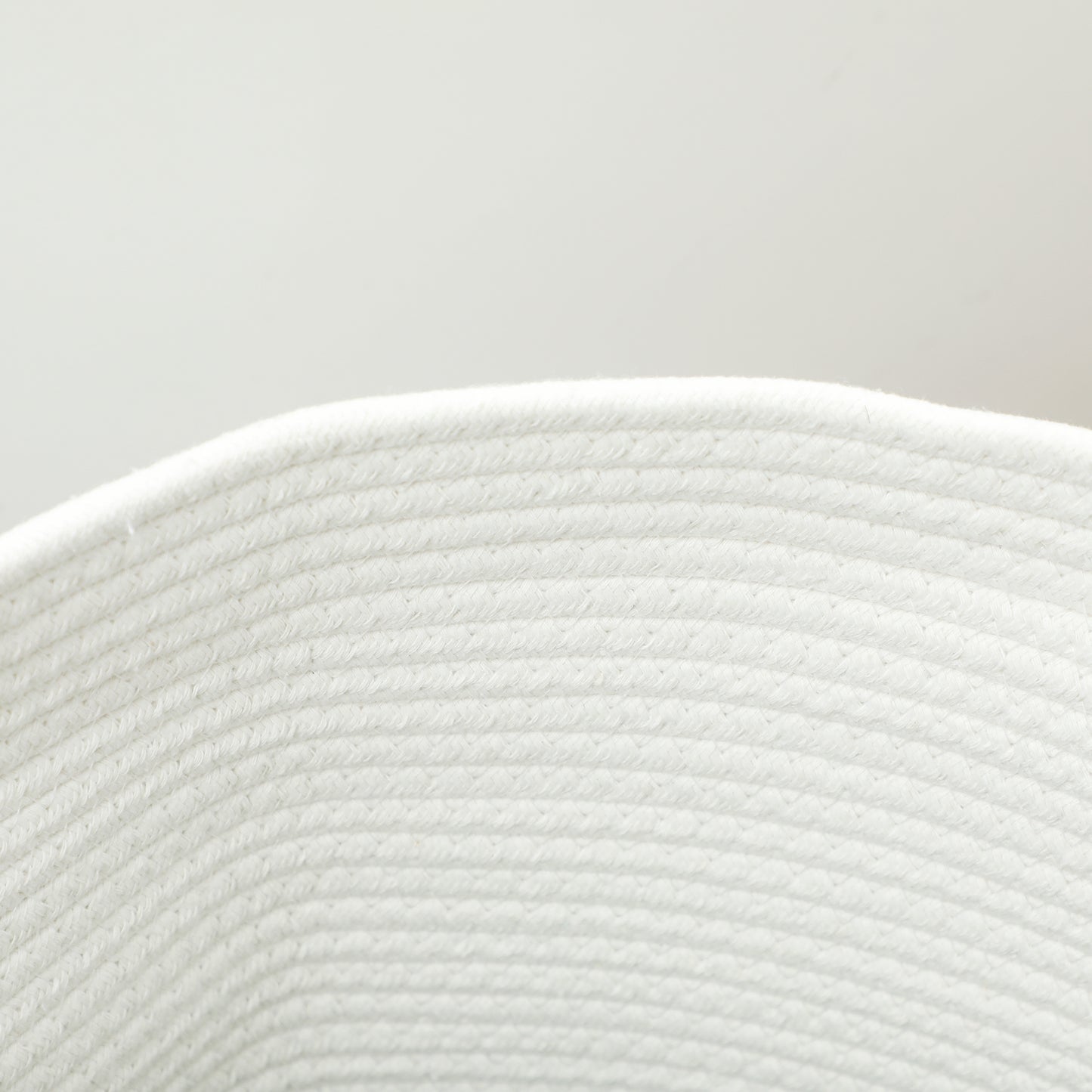 36L Cotton Rope Laundry Basket, with Handles - Cream White