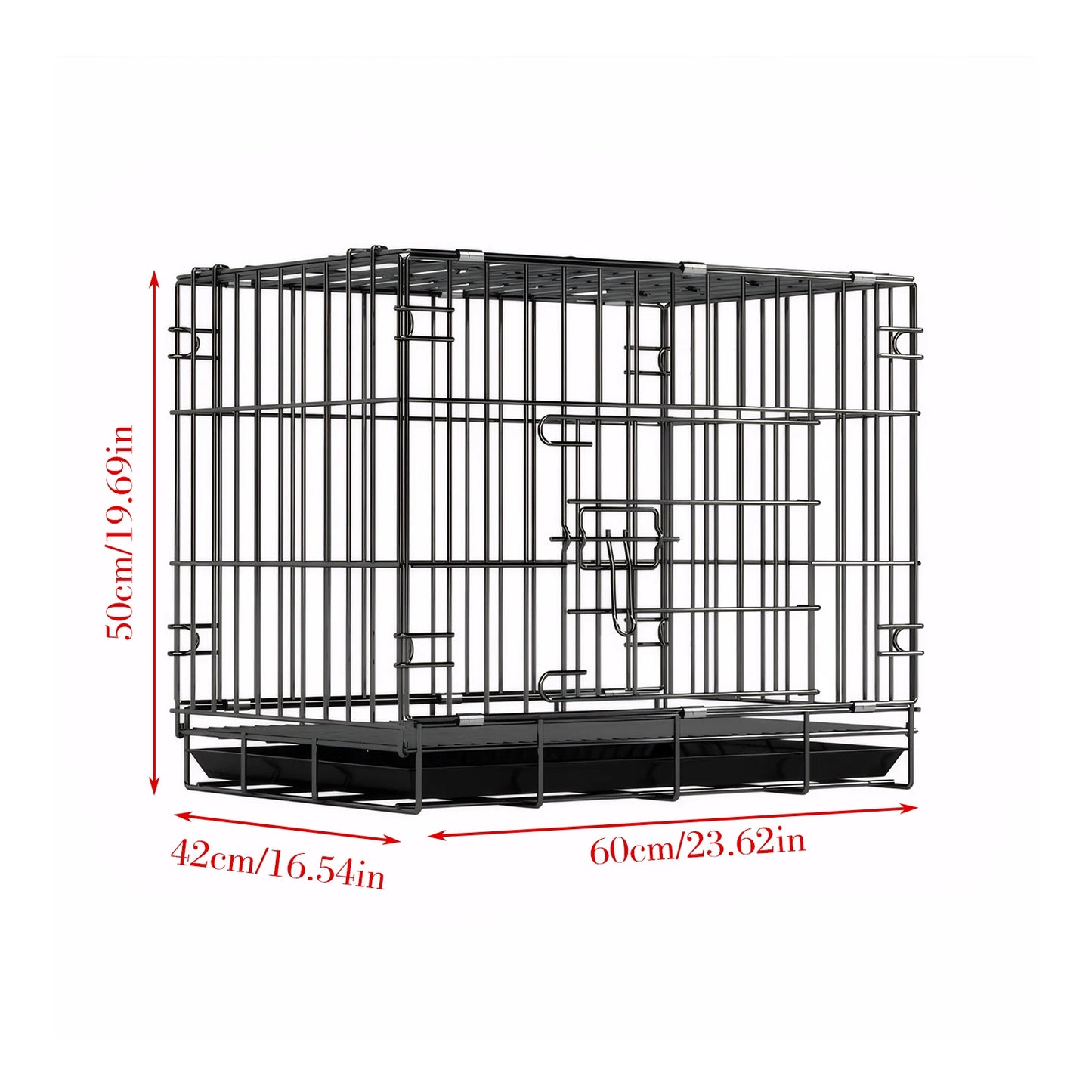 Folding Dog Cage Separate Pet Kennel for Indoor Outdoor Travel (60X42X50Cm)