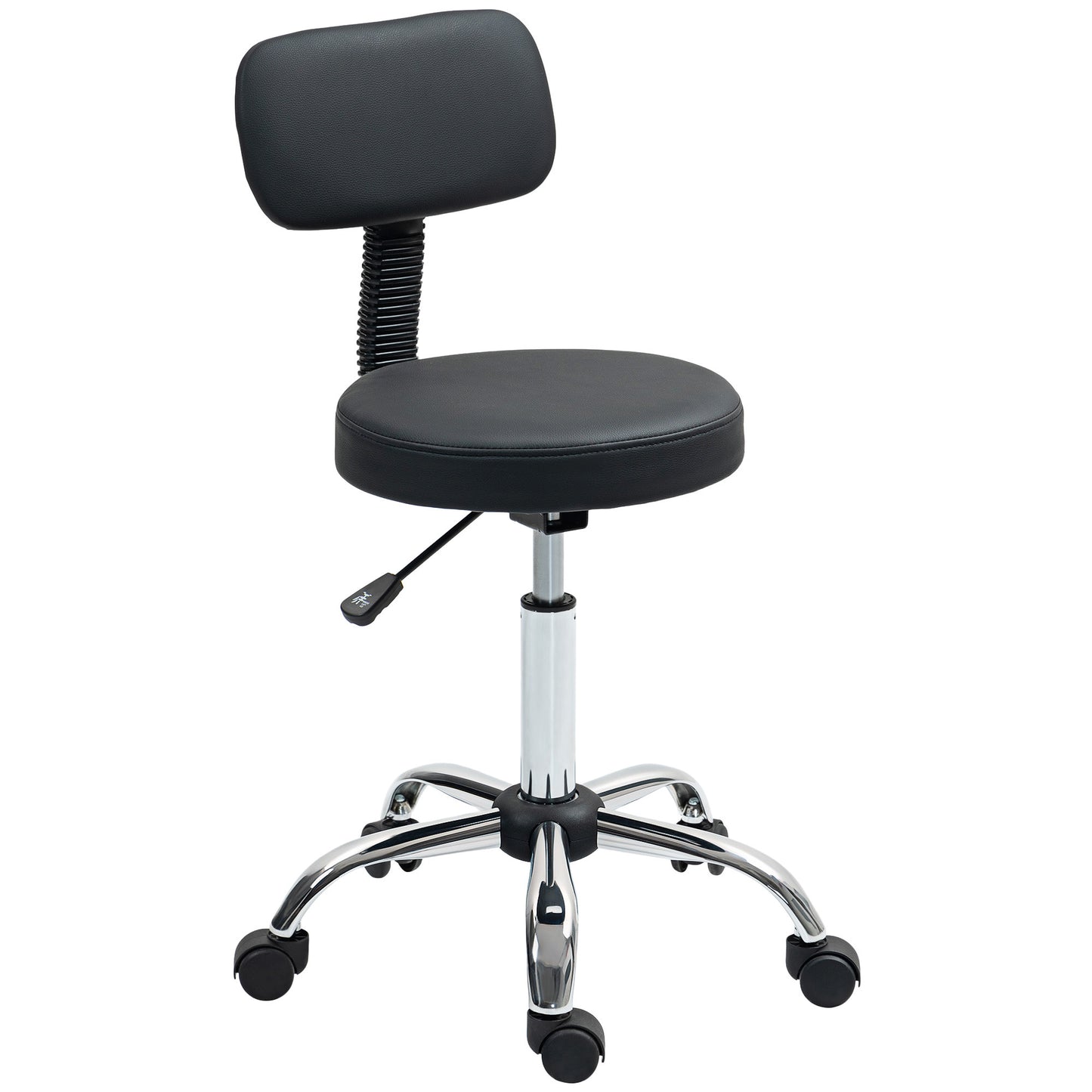 360° Swivel Seat Salon Stool Chair - White / Black