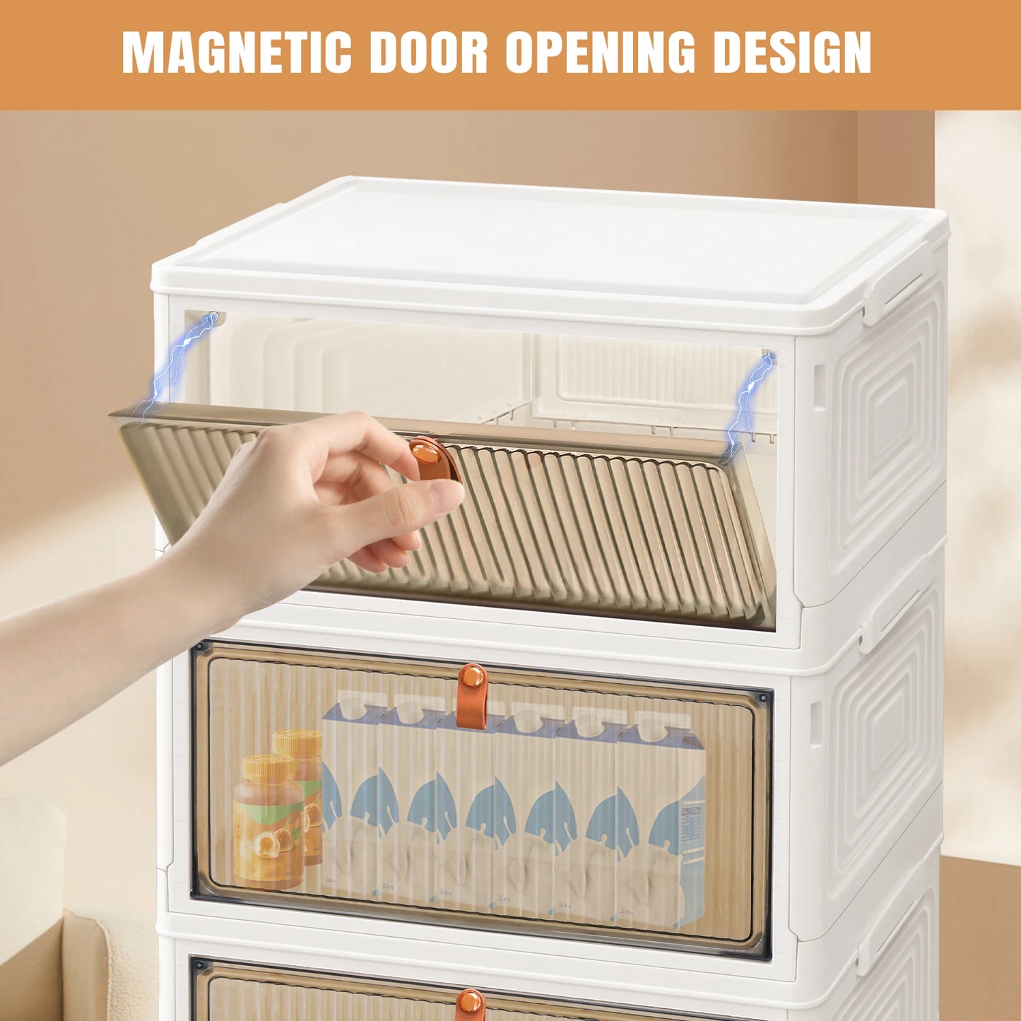 3/4/5-Tier Storage Boxes with Lid, Plastic Storage Boxes with 4 Universal Wheels, Organiser for Bedroom Living Room Study Office