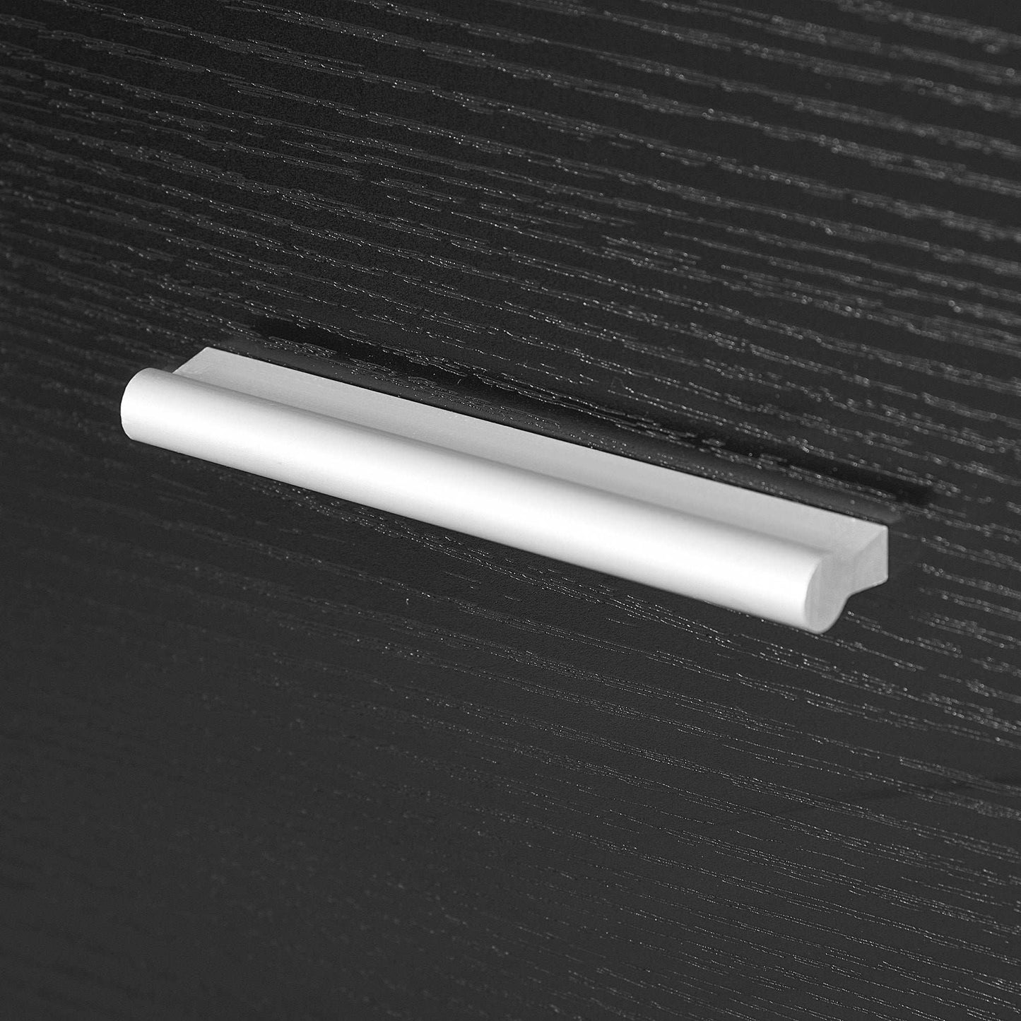 Four-Drawer Lockable Filing Cabinet - Black / White Ash Wood Effect