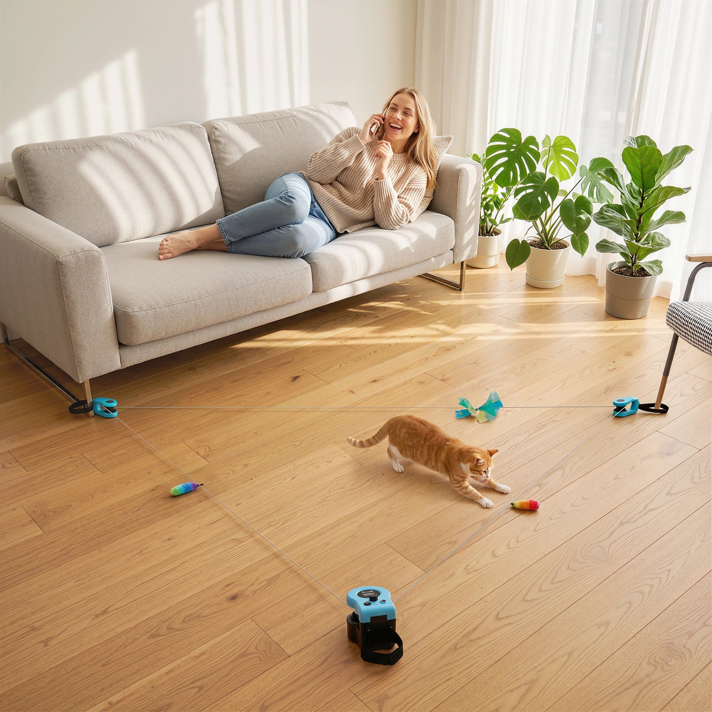 Remote Control Interactive Cat Toy | DIY Track | Adjustable Speed | Mouse Sound | USB-C | Black