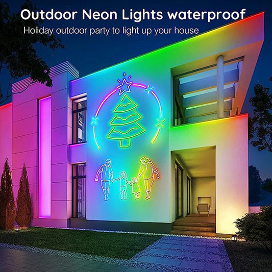 5M Neon LED Strip DIY RGB Rope Light APP Remote Silicone Neon Tape Light Decor