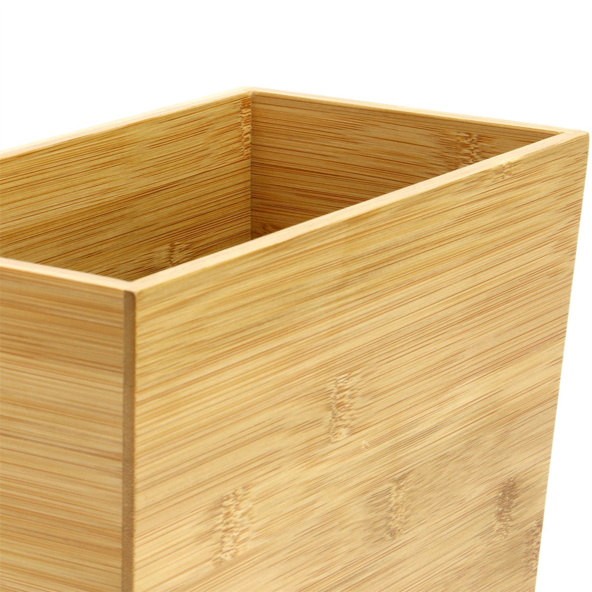 Maison & White Bamboo Slim Waste Paper Bin | 100% Eco-Friendly Bamboo | Honey Finish | 26.6x14.5cm Top 25.5cm H | Office Desk Kitchen Living Room Bedroom | Plastic-Free | 2-Year Warranty